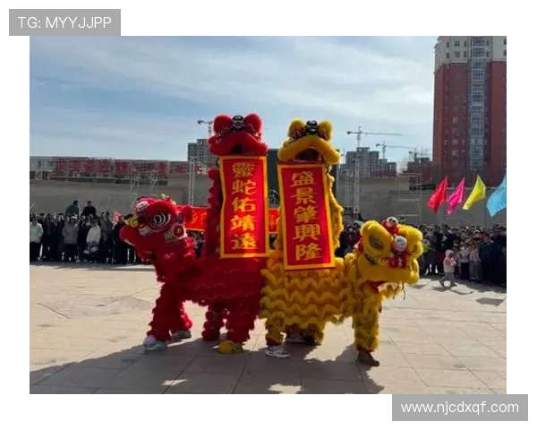 马年喜庆诺坎普舞龙舞狮盛景图